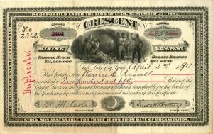 Crescent Mining Co. - Stock Certificate